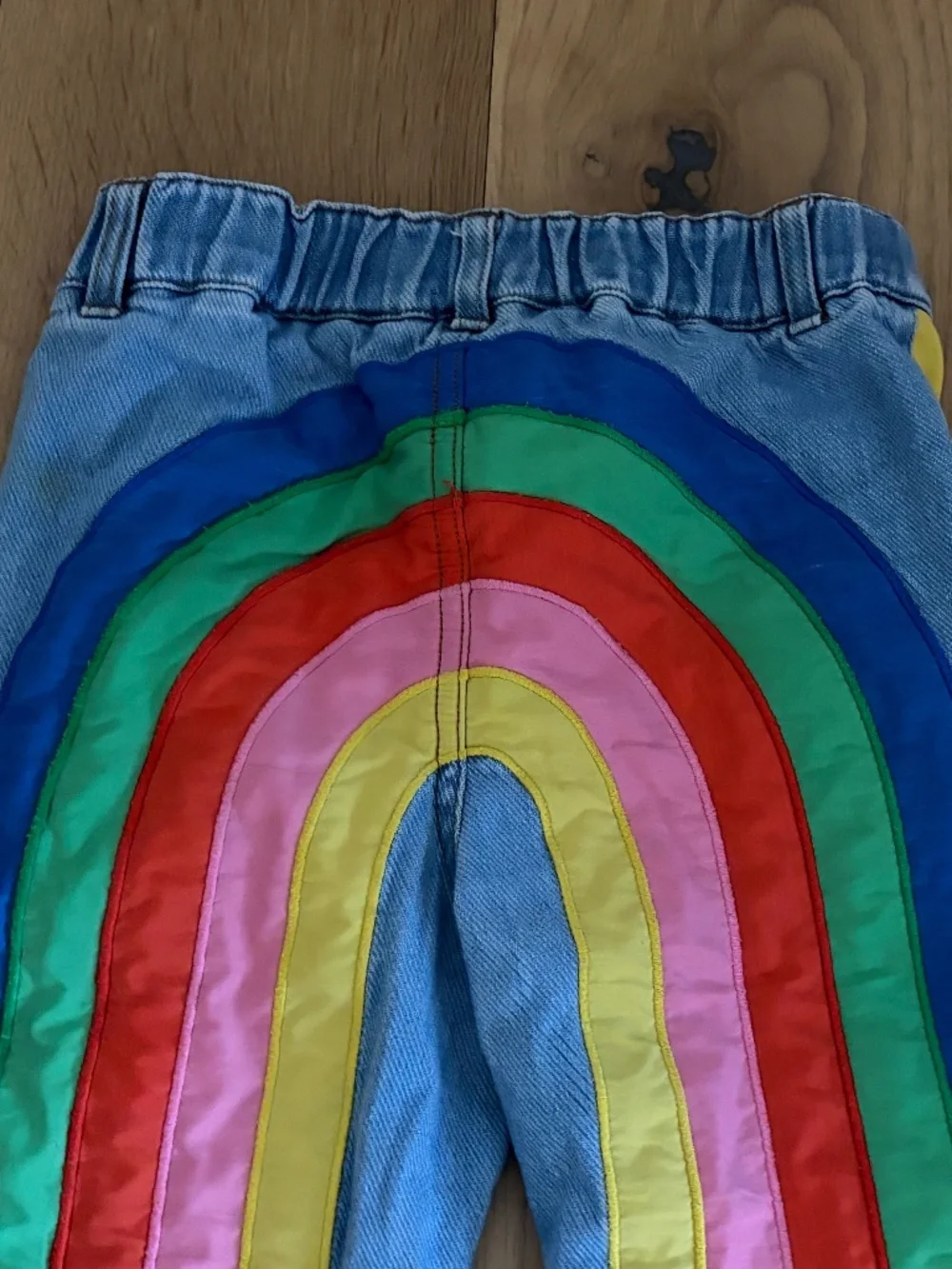 MINI BODEN GIRL'S DENIM RAINBOW JEANS SIZE 5